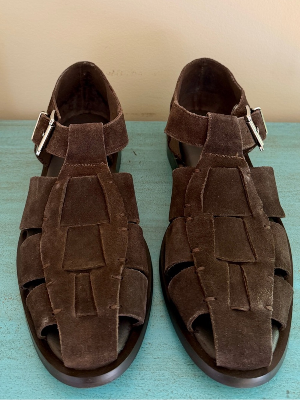 Women's Brown Suede Slingback Sandals Size 42